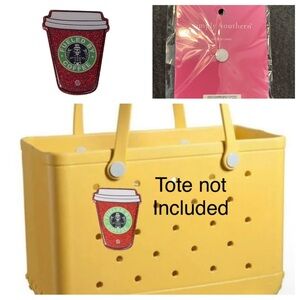 NEW Simply Southern Coffee Cup rubber tote Bag Charm